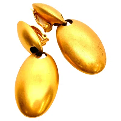 Pre-owned Robert Lee Morris For Donna Karan Golden Egg Drop Earrings In Multi