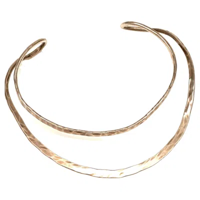 Pre-owned Robert Lee Morris Forged Sterling Silver Wire Collar In Multi