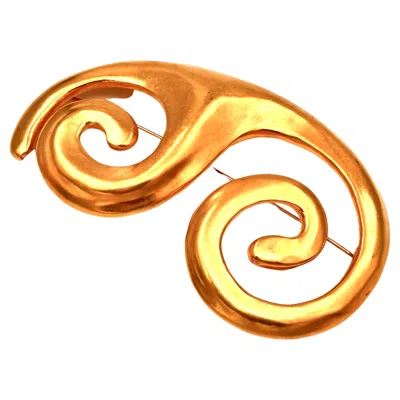 Pre-owned Robert Lee Morris Gilded Aardvark Brooch In Multi