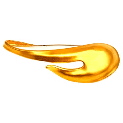 Pre-owned Robert Lee Morris Gilded Sax Brooch In Multi
