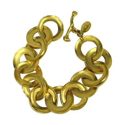 Pre-owned Robert Lee Morris Gold Circle Link Bracelet 1980s In Brown
