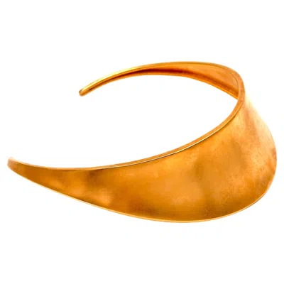 Pre-owned Robert Lee Morris Gold Plated Brass Concave Collar For Donna Karan, 1991 In Multi
