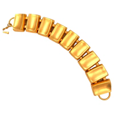 Pre-owned Robert Lee Morris Gold Plated Keypad Link Bracelet 2001 In Multi