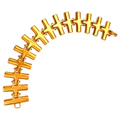 Pre-owned Robert Lee Morris Gold Squadron Link Bracelet 1991 In Multi