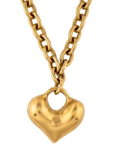 Pre-owned Robert Lee Morris Heart Pendant Necklace, 30" In Multicolor