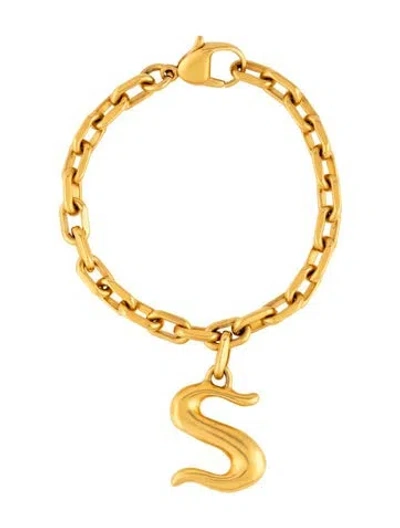 Pre-owned Robert Lee Morris Initial 's' Charm Bracelet, 6.5" In Multicolor