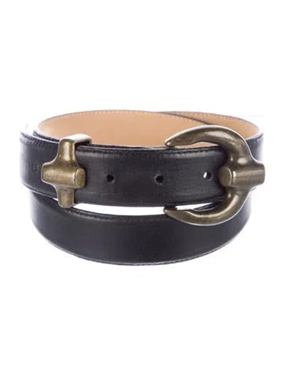 Pre-owned Robert Lee Morris Leather Belt In Black