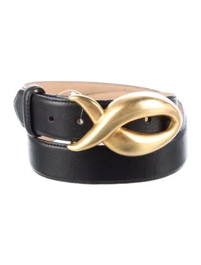 Pre-owned Robert Lee Morris Leather Belt In Black