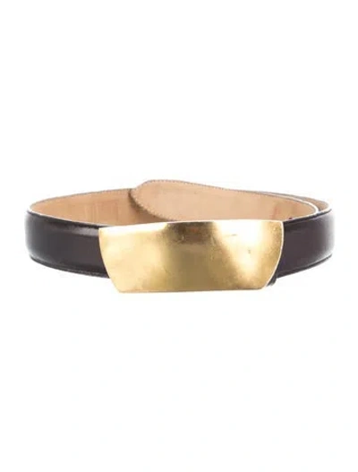 Pre-owned Robert Lee Morris Leather Waist Belt In Black