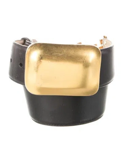 Pre-owned Robert Lee Morris Leather Waist Belt In Black
