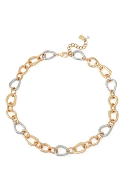 Robert Lee Morris Link Necklace In Gold