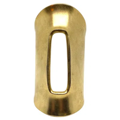 Pre-owned Robert Lee Morris Modern Long Matte Gold Window Pane Cuff In Multi