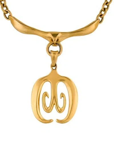 Pre-owned Robert Lee Morris Modernist Scroll Pendant Necklace, 17", 17" In Multicolor