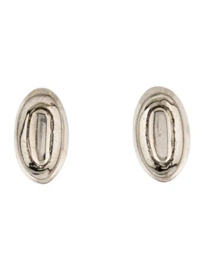 Pre-owned Robert Lee Morris Oval Button Clip-on Earrings In Multi