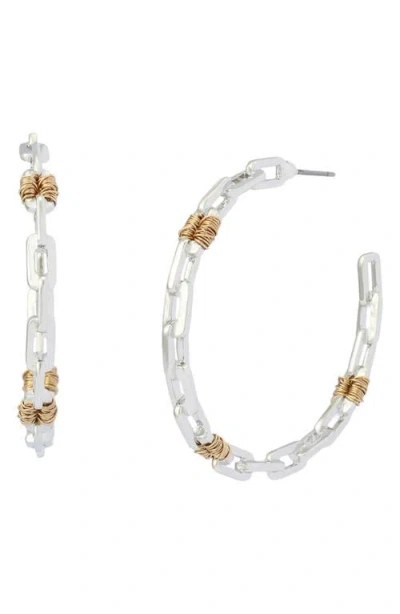 Robert Lee Morris Paper Clip Hoop Earrings In Metallic