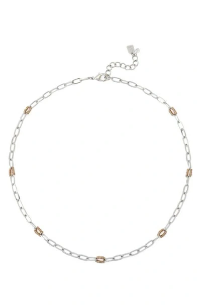 Robert Lee Morris Paperclip Chain Necklace In Metallic