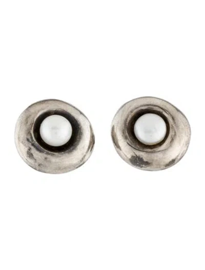 Pre-owned Robert Lee Morris Pearl Stud Earrings In Multicolor