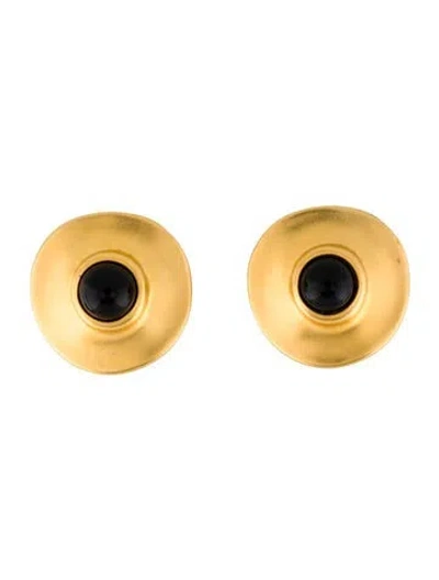 Pre-owned Robert Lee Morris Resin Clip-on Earrings In Black