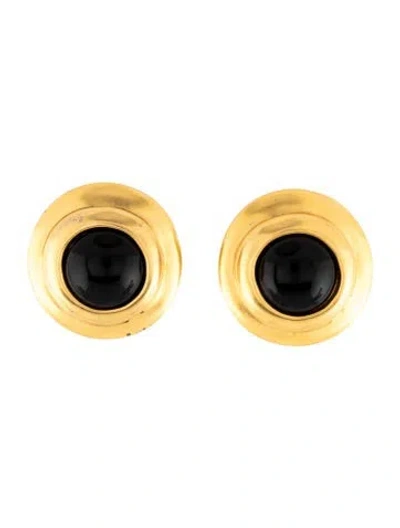 Pre-owned Robert Lee Morris Resin Clip-on Earrings In Black