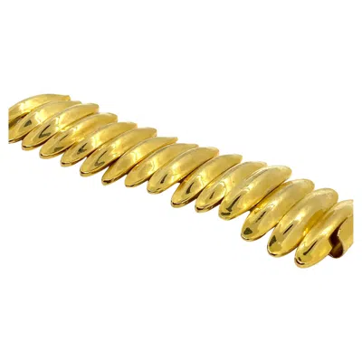 Pre-owned Robert Lee Morris Shiny Brass Bold Caterpillar Bracelet In Multi