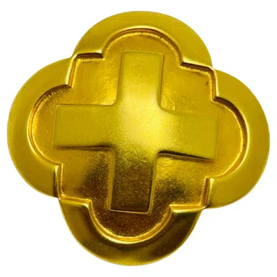 Pre-owned Robert Lee Morris Signed Vintage Gold Plated Maltese Cross Designer Brooch In Multi