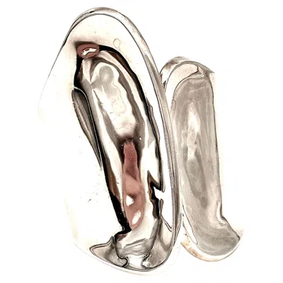 Pre-owned Robert Lee Morris Silver Plated Wings Cuff In Multi