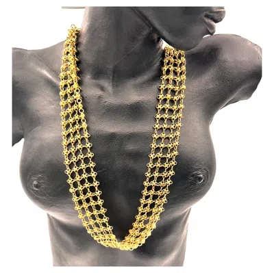 Pre-owned Robert Lee Morris Soft Gold Plated Brass Scarf Necklace/belt, 1993 In Multi