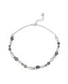 Robert Lee Morris Soho Abalone Beaded Collar Necklace In Silver