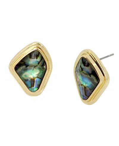 Robert Lee Morris Soho Abalone Molten Stud Earrings In Abalone,gold