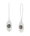 Robert Lee Morris Soho Abalone Textured Dangle Earrings In Silver