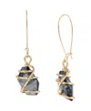 Robert Lee Morris Soho Caged Stone Dangle Earrings In Black Diamond,gold