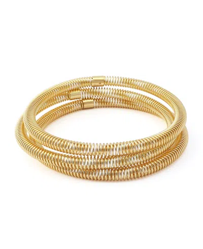 Robert Lee Morris Soho Coiled Bangle Bracelet Set In Gold