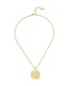 Robert Lee Morris Soho Faux Cultivated Pearl Textured Coin Pendant Necklace