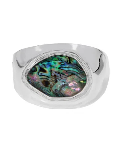 Robert Lee Morris Soho Faux Stone Abalone Gem Bangle Bracelet In Abalone,silver
