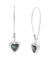 Robert Lee Morris Soho Faux Stone Abalone Gem Heart Dangle Earrings In Abalone,silver
