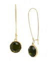 Robert Lee Morris Soho Faux Stone Amethyst Gem Dangle Earrings In Olivine