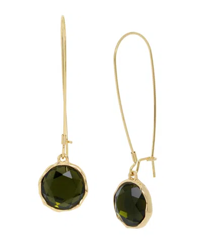 Robert Lee Morris Soho Faux Stone Amethyst Gem Dangle Earrings In Olivine