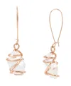 Robert Lee Morris Soho Faux Stone Caged Dangle Earrings In Crystal,rose Gold