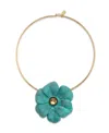 Robert Lee Morris Soho Faux Stone Patina Flora Wire Necklace In Green Patina,gold