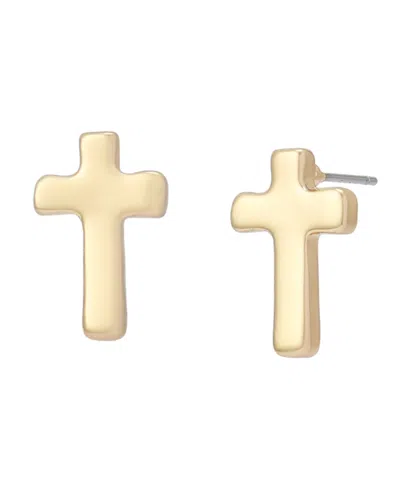 Robert Lee Morris Soho Gold Cross Stud Earrings