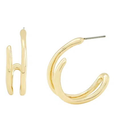 Robert Lee Morris Soho Gold Fluid Bypass Small Hoop Earrings