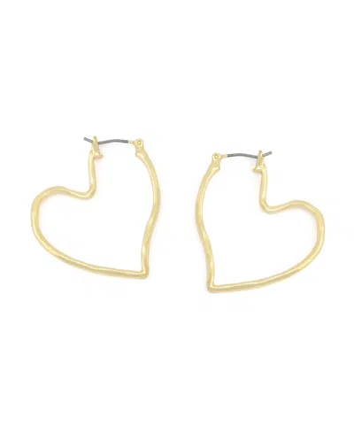Robert Lee Morris Soho Gold Heart Hoop Earrings