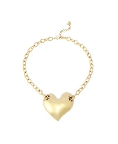 Robert Lee Morris Soho Gold Heart Pendant Statement Necklace