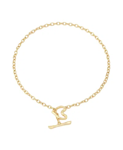 Robert Lee Morris Soho Gold Heart Pendant Toggle Necklace