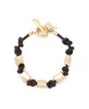 Robert Lee Morris Soho Gold Heirloom Charms Pyramid Woven Bracelet In Multi