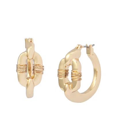 Robert Lee Morris Soho Gold Oval Link Huggie Earrings