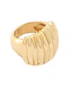 Robert Lee Morris Soho Gold Ribbed Tube Band Ring In Gold