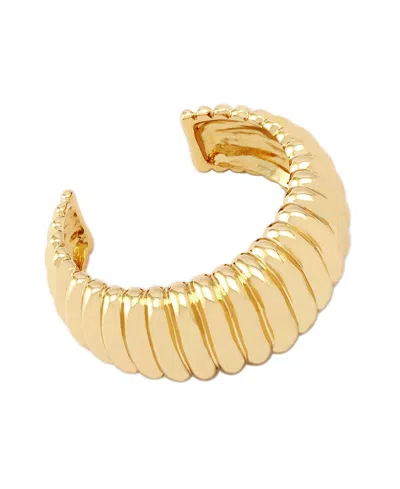 Robert Lee Morris Soho Gold Ribbed Tube Cuff Bracelet