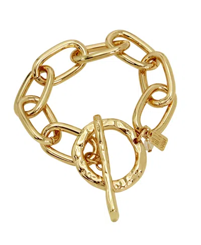 Robert Lee Morris Soho Gold Textured Chain Link Bracelet