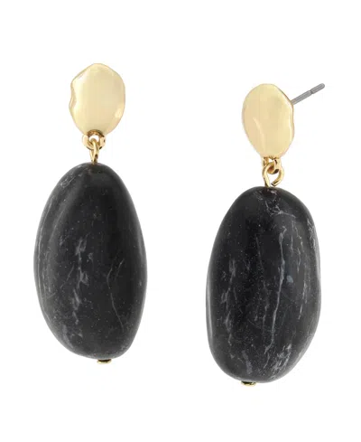 Robert Lee Morris Soho Jasper Stone Drop Earrings In Black